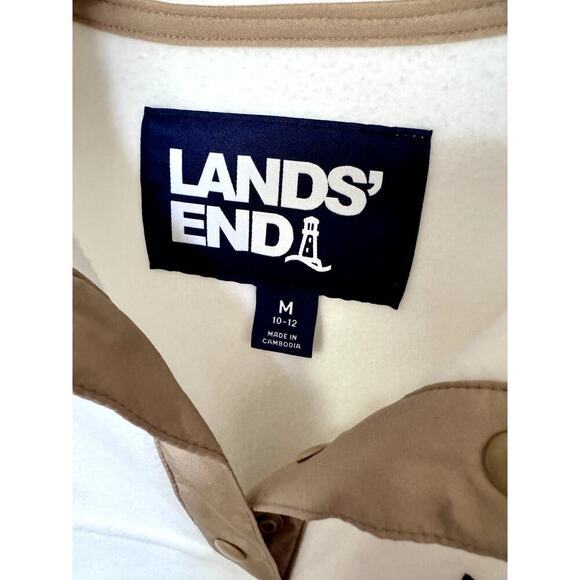 Lands' End White and Tan Sweatshirt - Picture 3 of 3